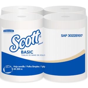 Toalla de Papel Scott Basic Blanca en Rollo 200m
